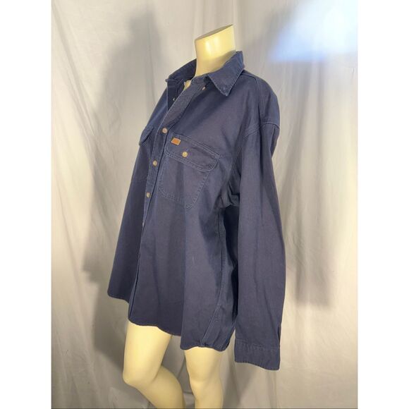 Vintage Carhartt Heavyweight Denim Work Shirt – Men’s Large (100% Cotton, USA Ma - Picture 7 of 16